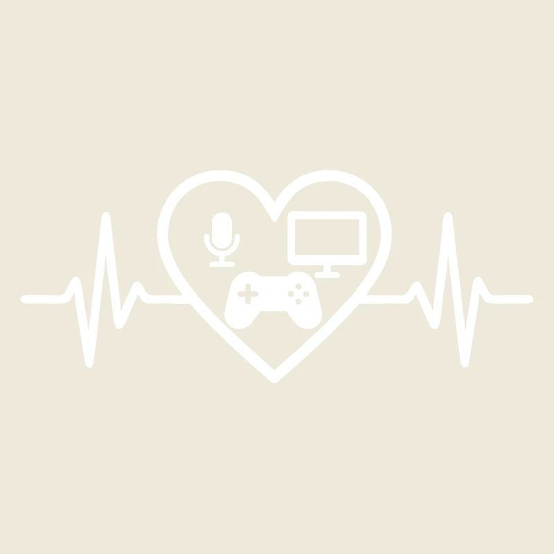 Streaming Gamer Cœur Micro Écran Manette