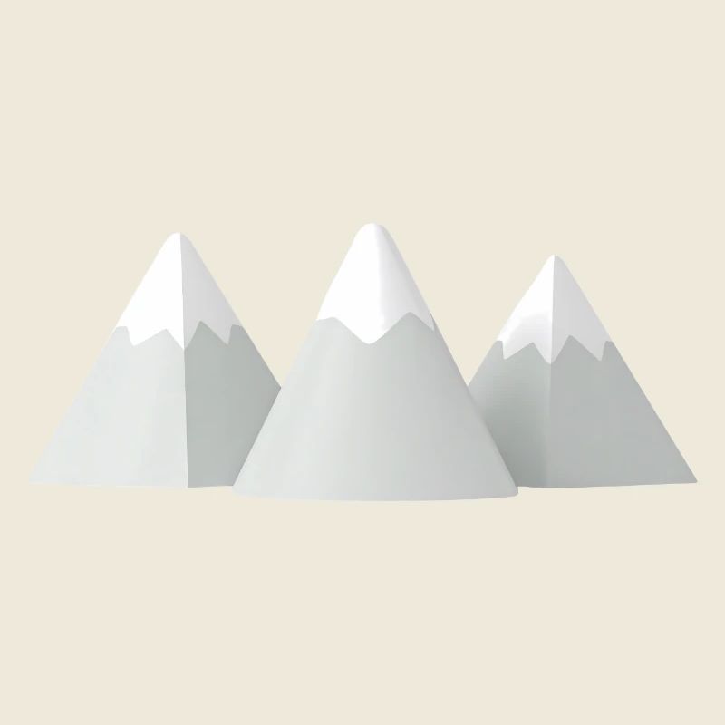 Montagnes enneigées minimalistes en 3D