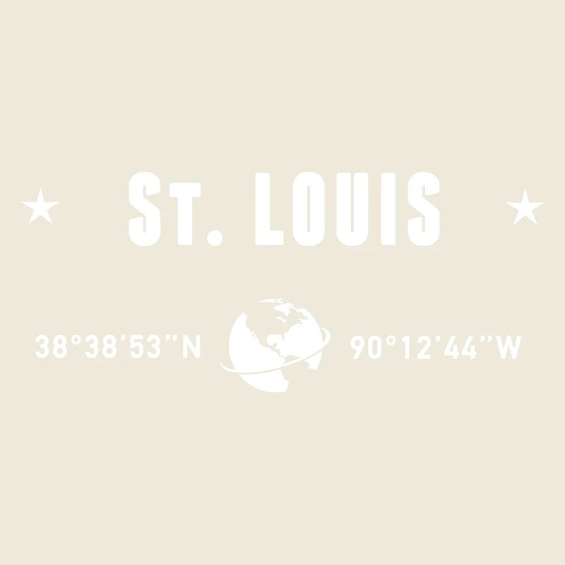St Louis Missouri Coordinates Planet Earth White