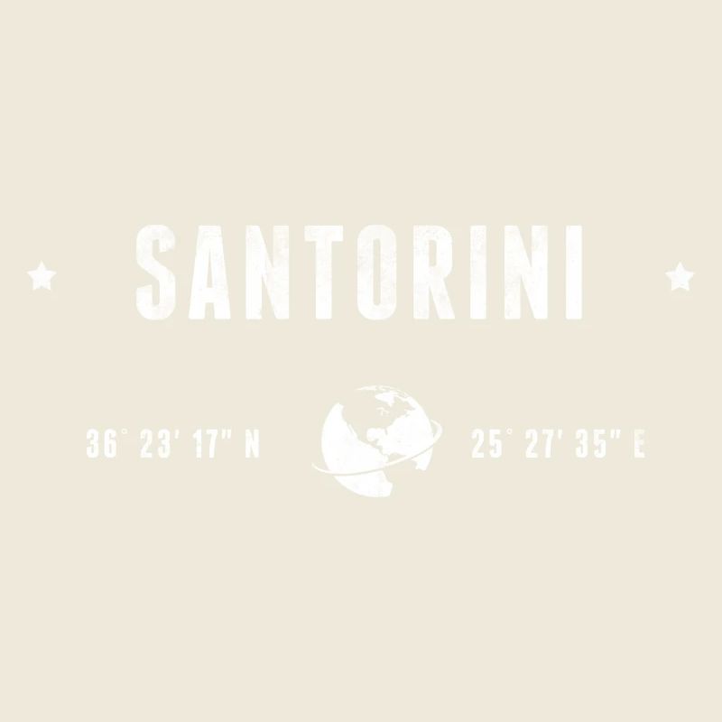 Santorini Stylized Geographical Coordinates