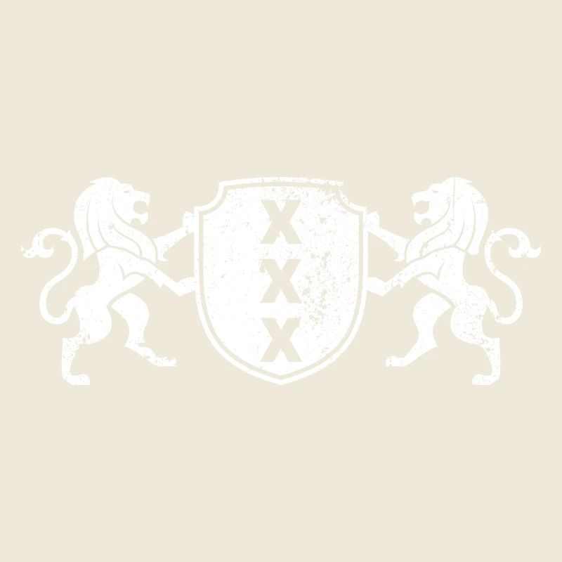 Heraldic X Crest with Lions