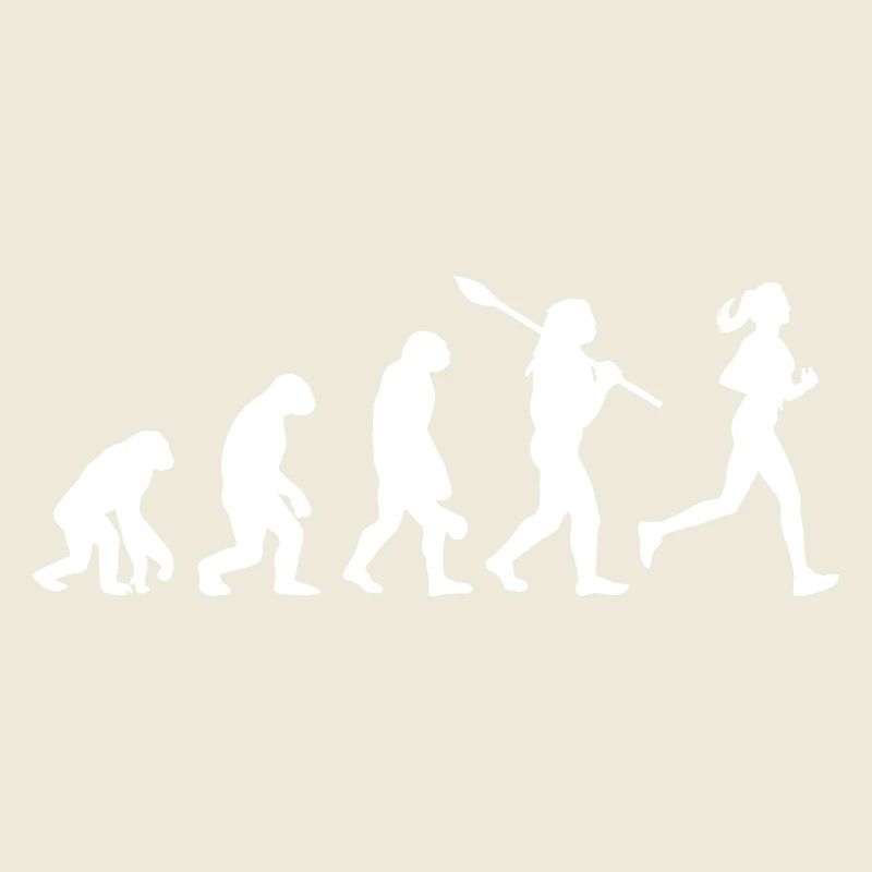 Evolution of Woman Running Silhouette