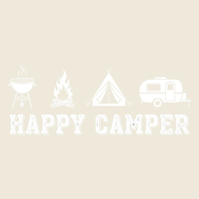 Happy Camper Tent Grill Caravan