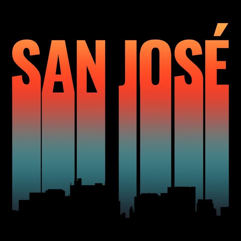 San José Skyline Farbverlauf