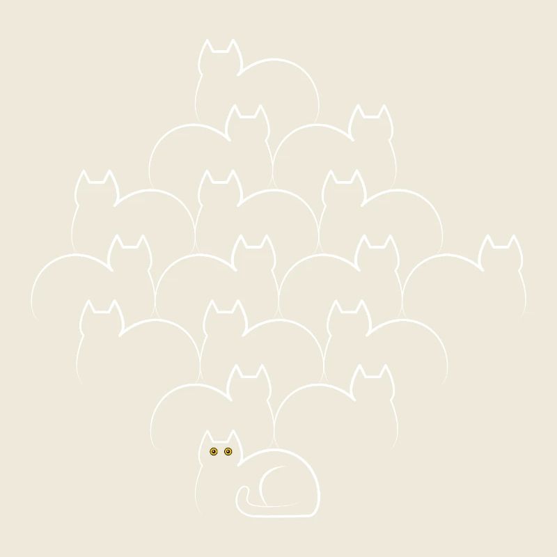 Chats dans un style lineart minimal