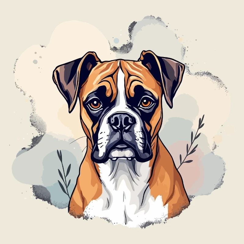 Boxer – Stylish pattern with a dog portrait
