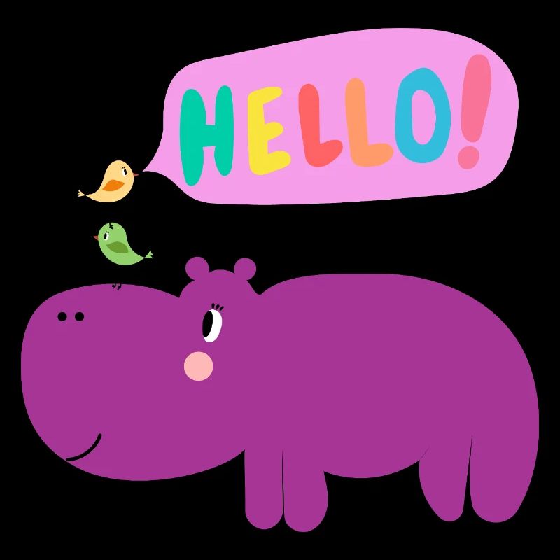 Nilpferd mit Vogelbande - Tierisch niedlich