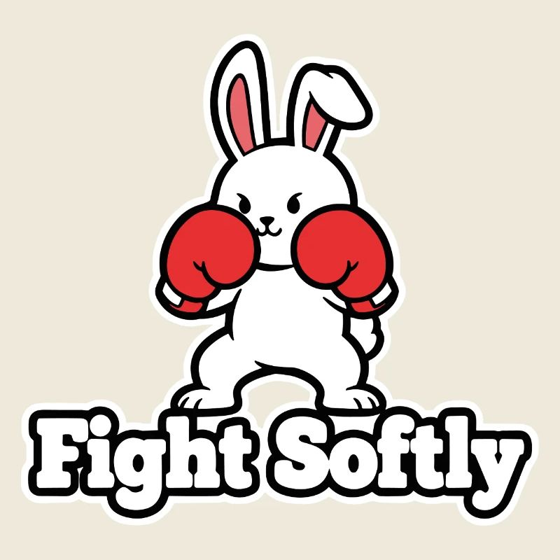 Kuschelbunny Boxkampf-Design Fight Softly