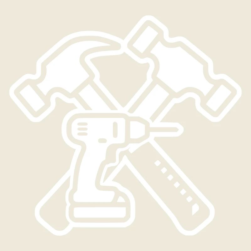 Handwerker Bohrer Hämmer Logo