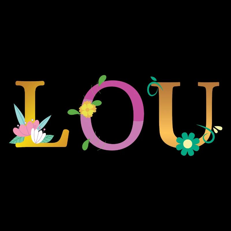LOU Name Adorned with Flowers