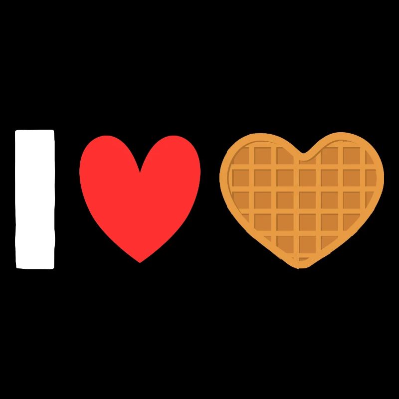 I Love Waffles Heart Waffle Breakfast