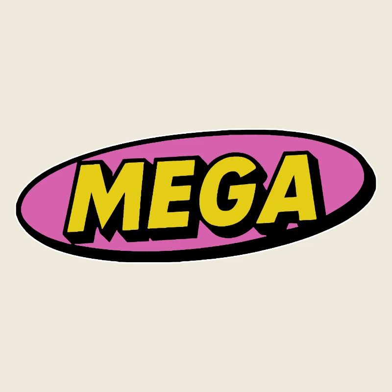 Mega comic retro lettering word