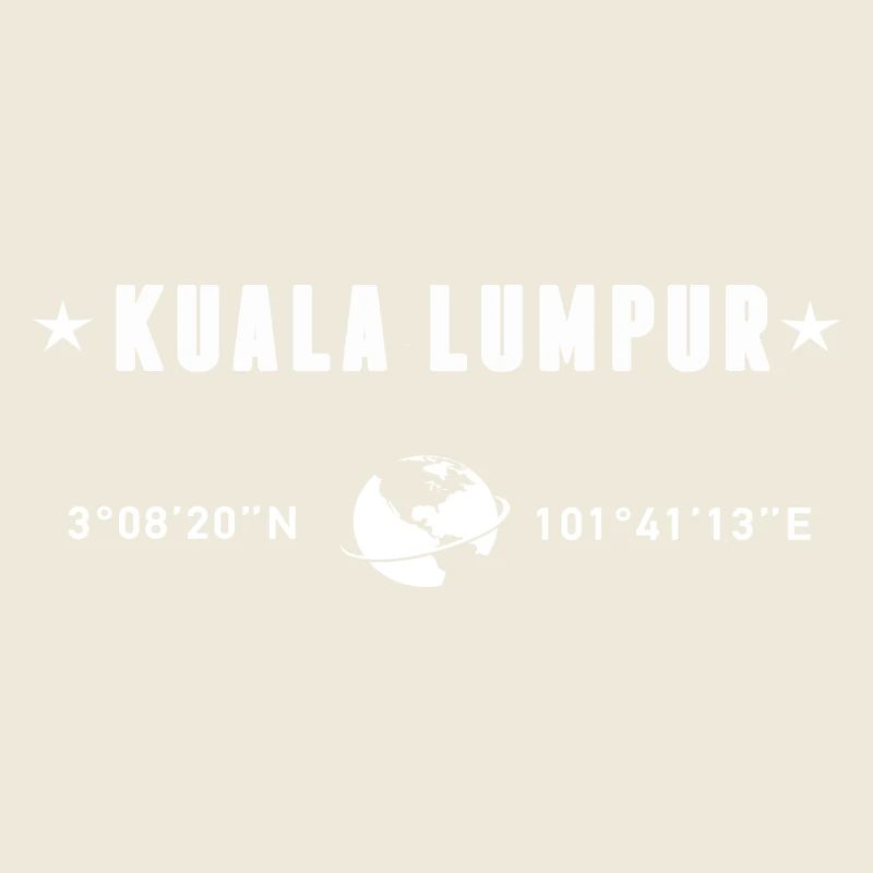 Kuala Lumpur Coordinates White Minimalist Typo