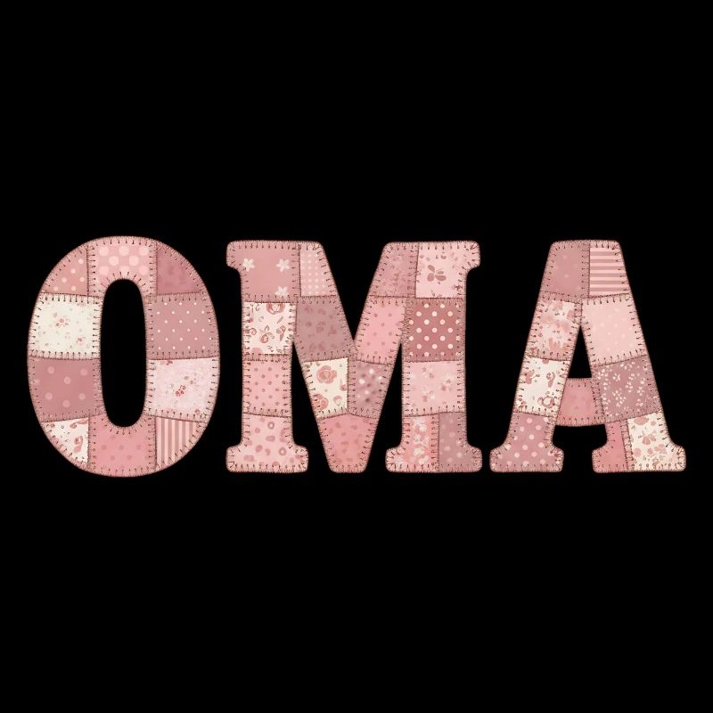 OMA Lettering Patchwork Gift Shirt Pillow