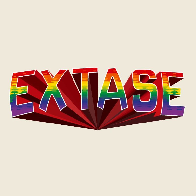 Ekstase Regenbogen Schrift
