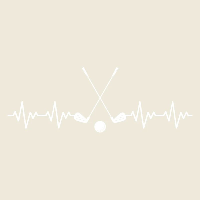 Golf Golfball Golfschläger EKG Herzschlag