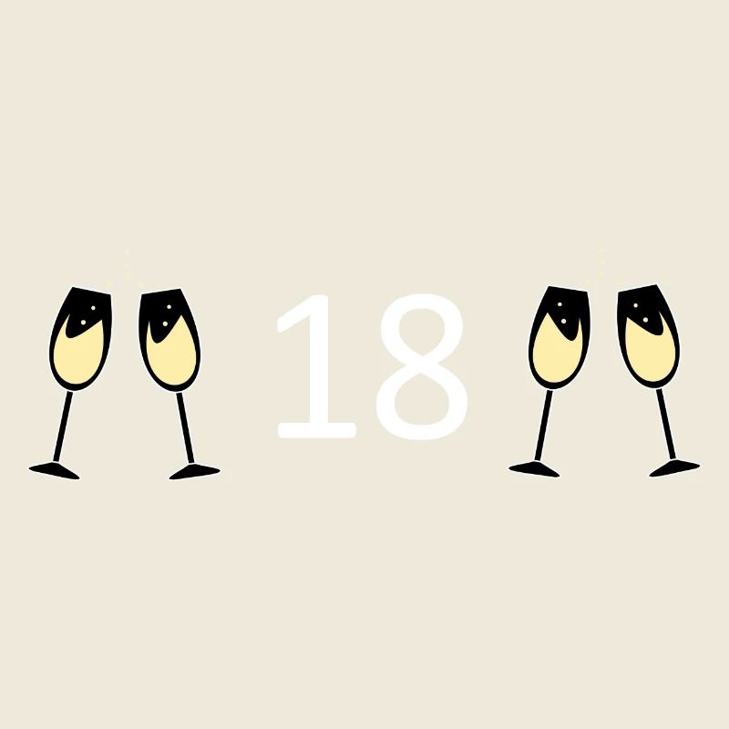 18e anniversaire 18 ans 18 Numéro 18 Blanc