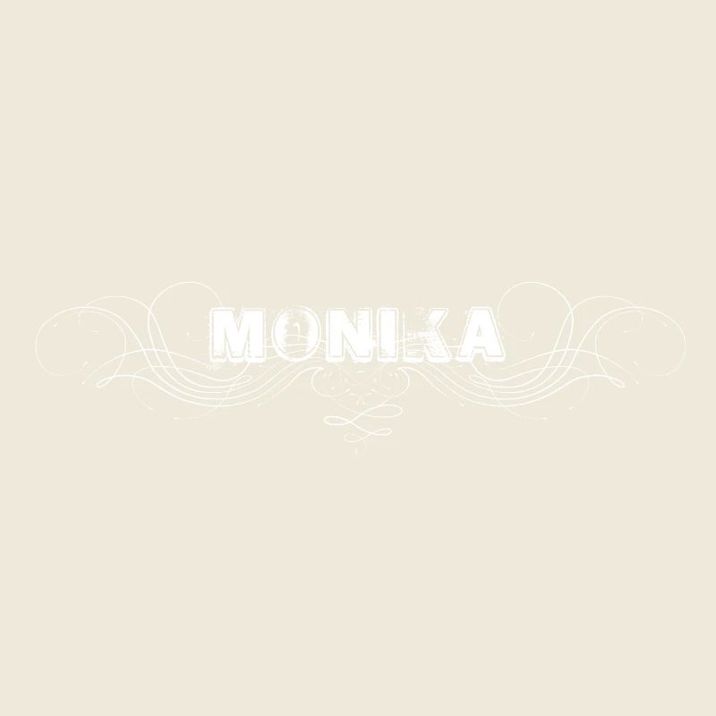 MONIKA lettering with decorative lines