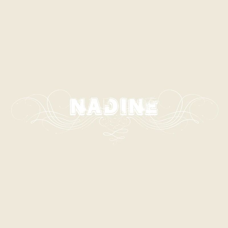 NADINE lettering with decorative lines