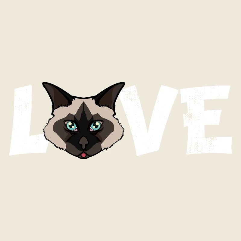 Birman Cat Love Funny Breed Illustration