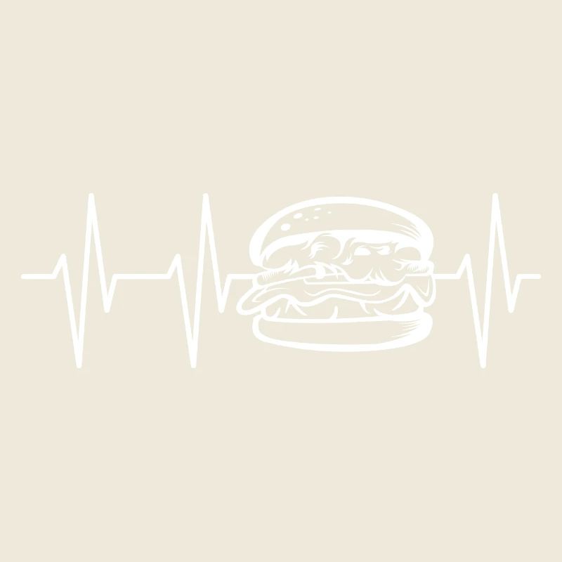 Icône Burger Heartbeat Pulse Icône Logo de restauration rapide