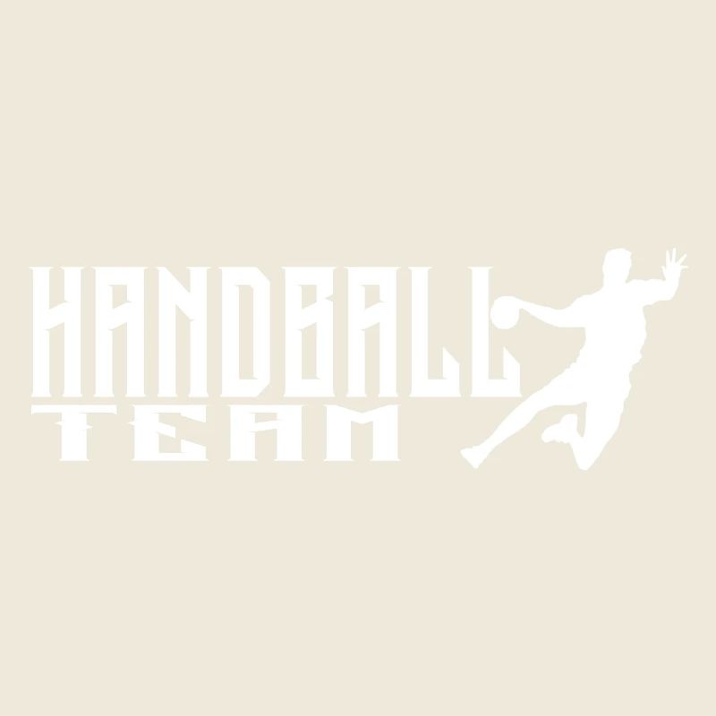 Handball team logo with dynamic player design