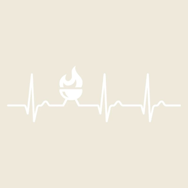 Courbe ECG - courbe cardiaque - pouls - grillades - panier à feu