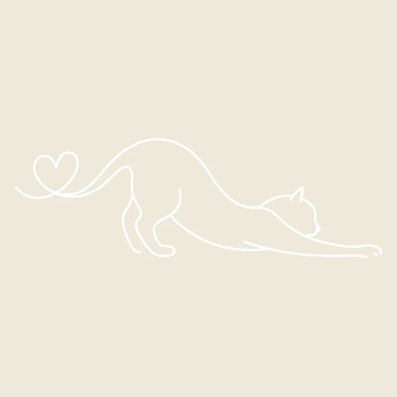 Ästhetische einzeilige Katze Niedliches Geschenk