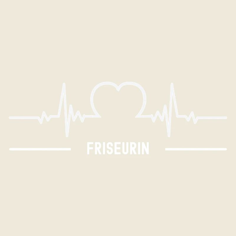 Friseurin Herzschlag Herz EKG Frisörin Beruf