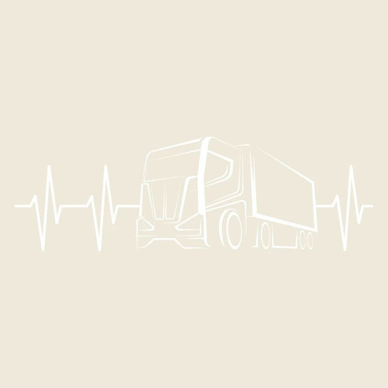 LKW Herzschlag Linien - Kraftfahrer Symbol