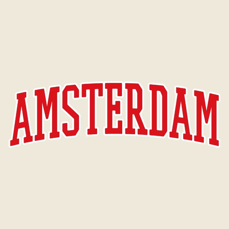 Lettrage Amsterdam Design rouge blanc