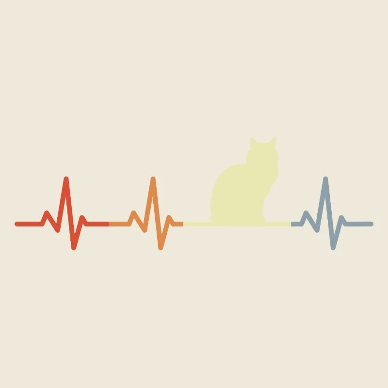 Katze Herzschlag Farbverlauf