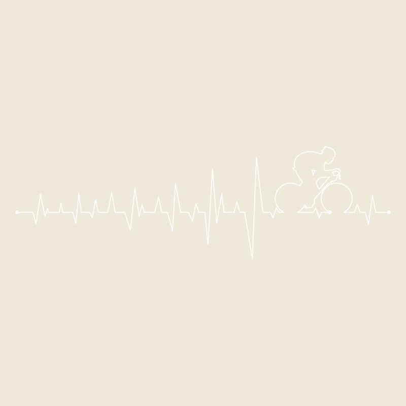 Heartbeat Cyclist Silhouette