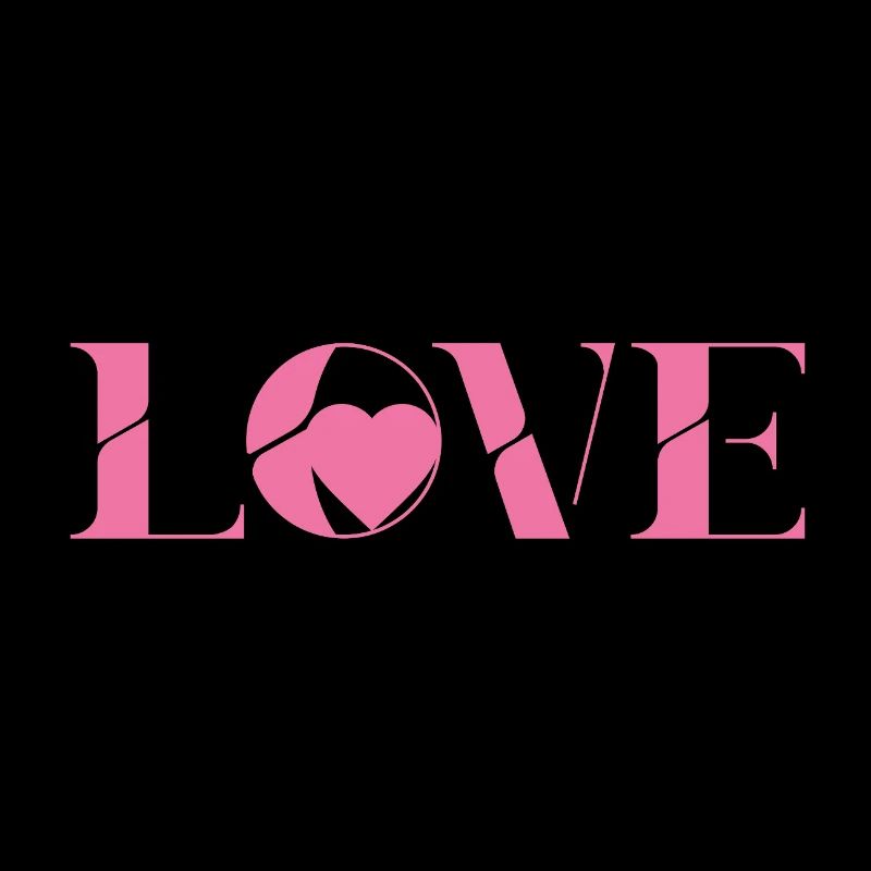 Pink Love Text Design