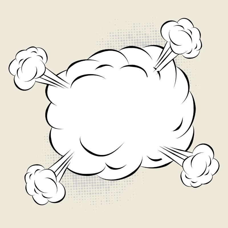 Empty comic fight cloud for your own texts & motifs