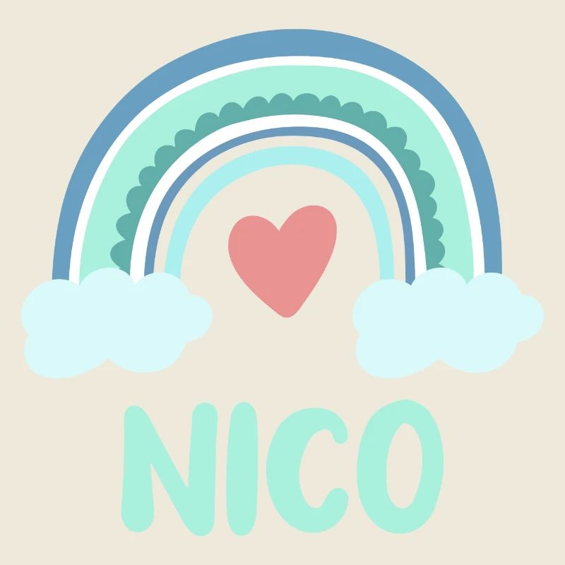Nico Name Regenbogen Baby