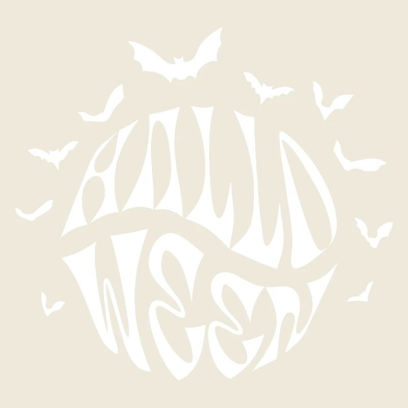 Halloween-Kreis-Logo mit Fledermäusen