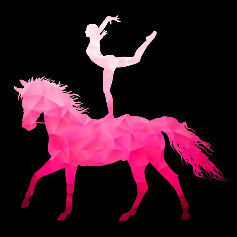 Acrobatie de saut Cheval d’équitation rose