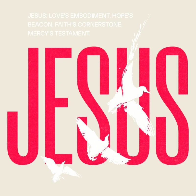 Jesus-Tauben-Typografie