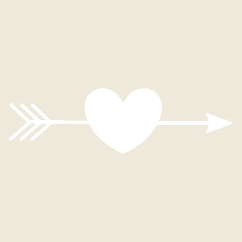 white heart white with arrow