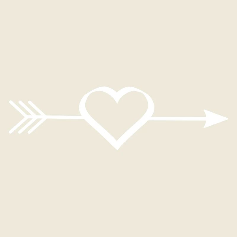 weißes Herz weiß mit Pfeil