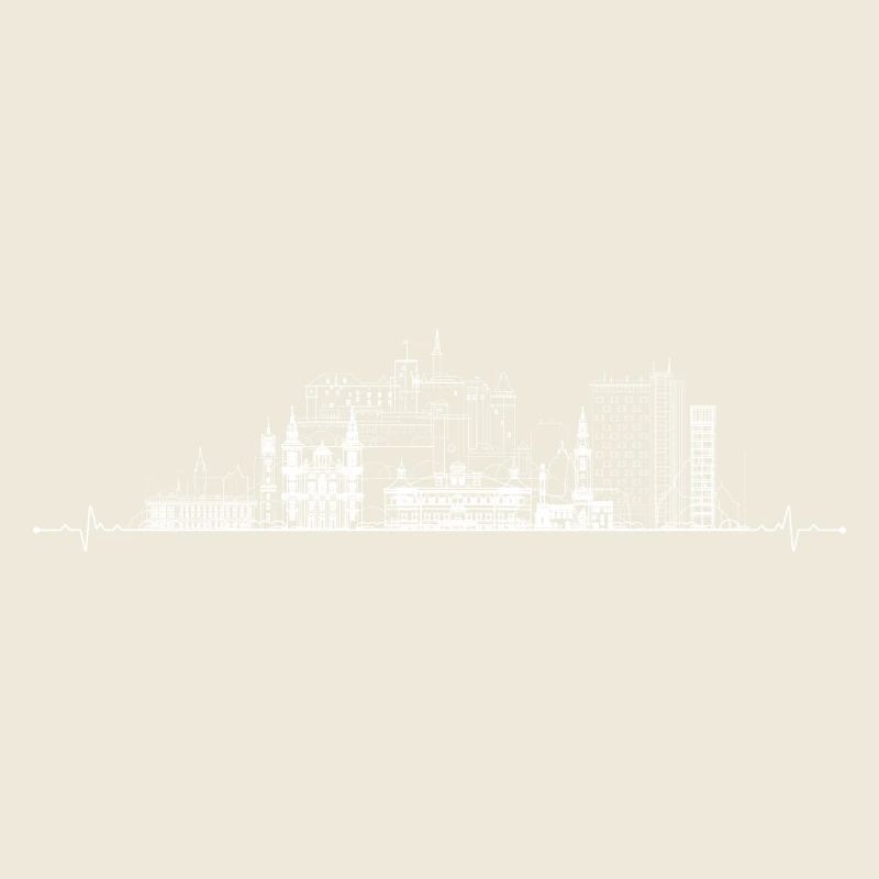 City Pulse Skyline Line Art