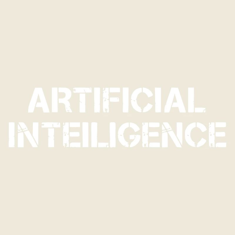 Artificial Intelligence Text Grunge Logo