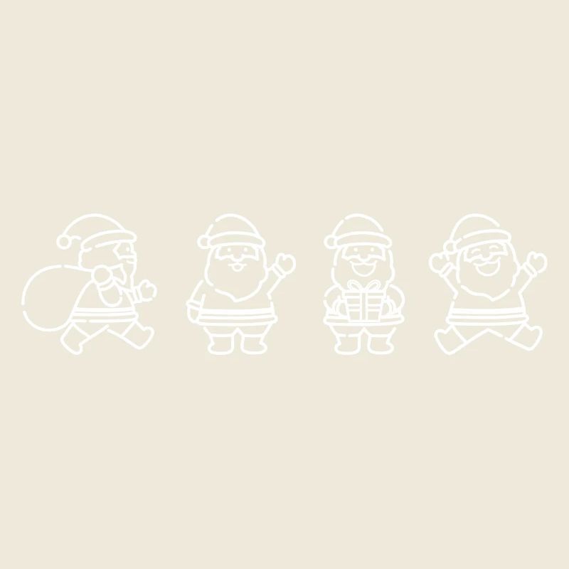 Santa Quartet Line Art