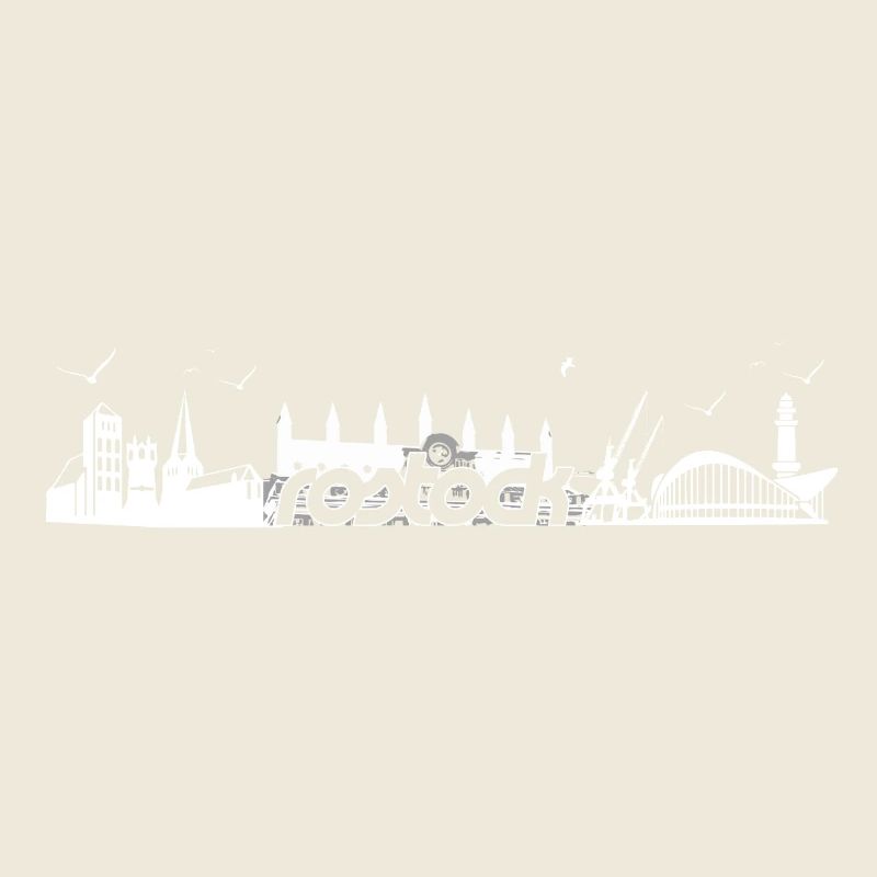 Silhouette de Rostock - design en blanc