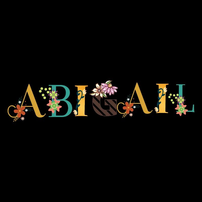 Art du nom ABIGAIL avec des fleurs brodées