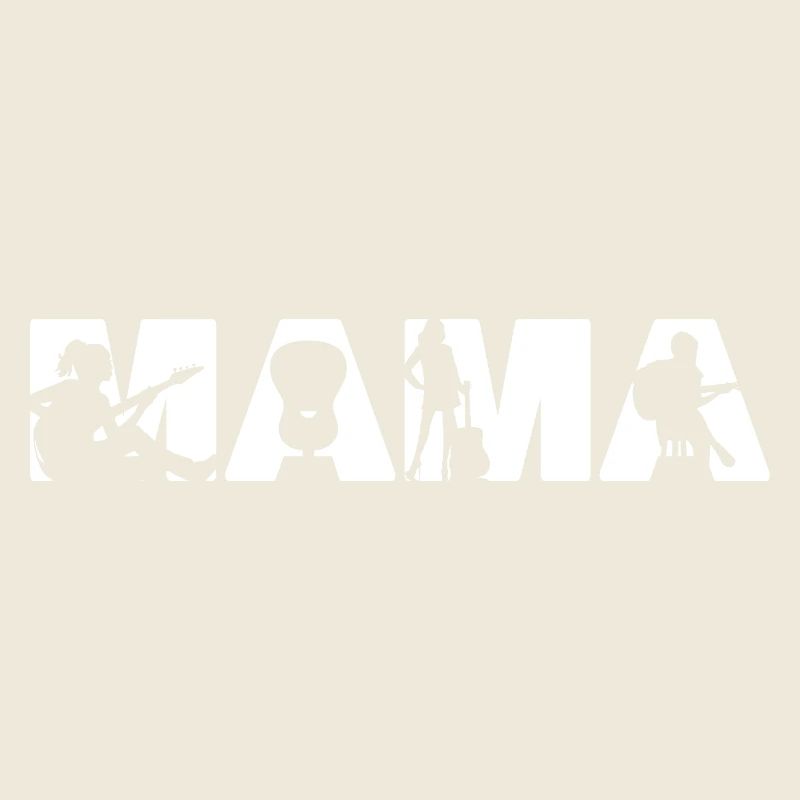 Guitar Mama Acoustic Musician Silhouette