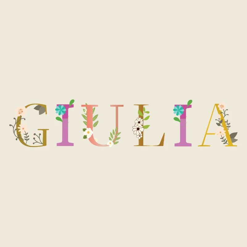 Le nom de GIULIA décoré de fleurs