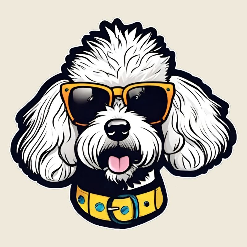 Cooler Pudel mit Sonnenbrille
