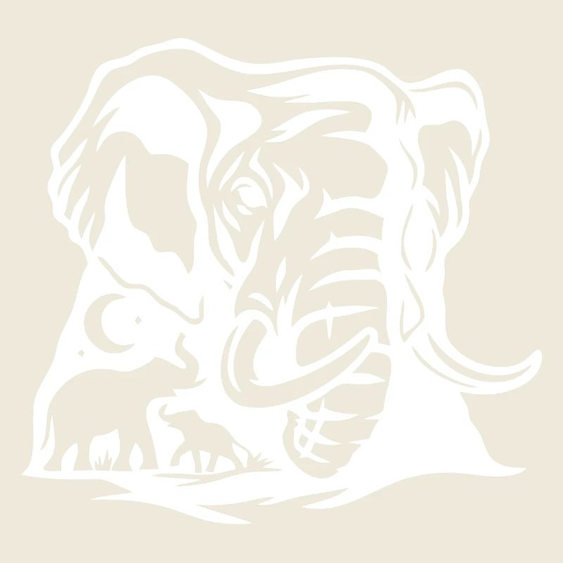 Elephant Family Silhouette Design
